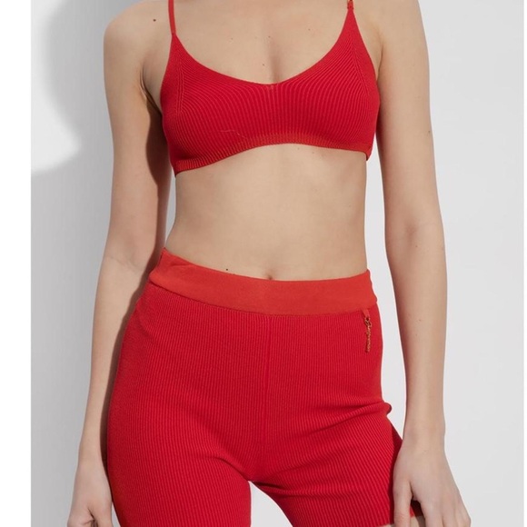 Jacquemus Other - Jacquemus Red Knit Set - Ribbed, High-Waist